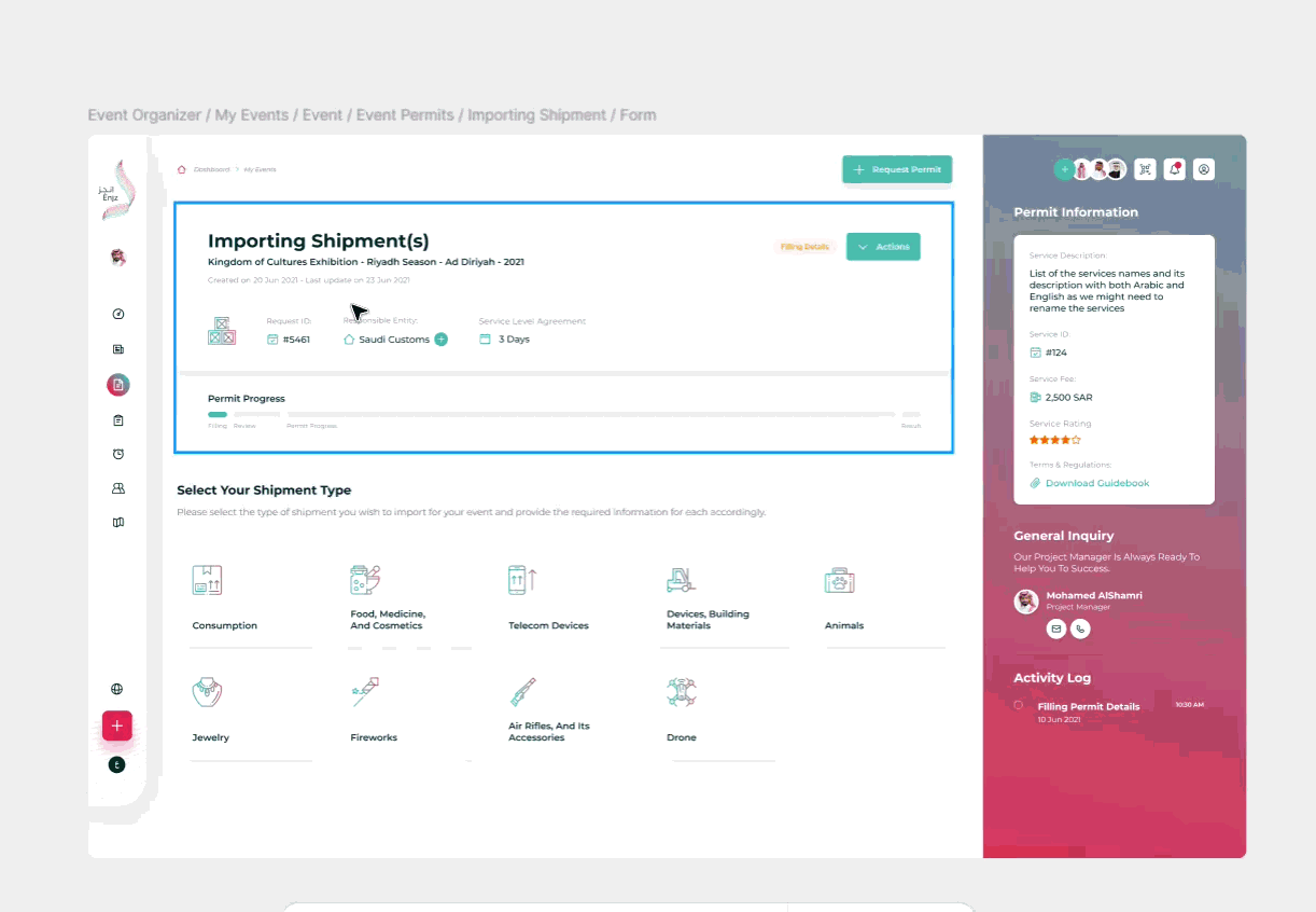 Laptop and phone mockups of the permits management platform